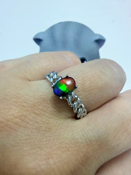 斑彩石戒指 （石5x7mm)