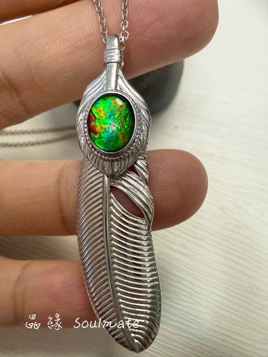 斑彩石吊墜 （石7x9mm)