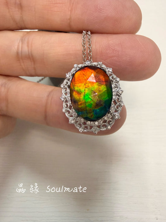 斑彩石吊墜 （石12x16mm)