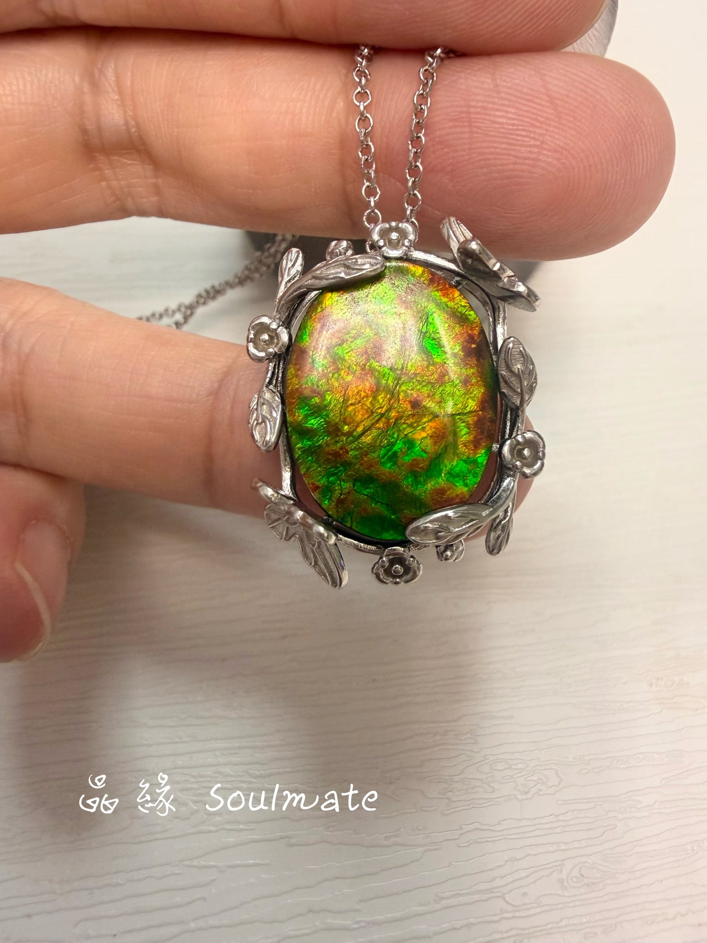 斑彩石吊墜 （石15x20mm)