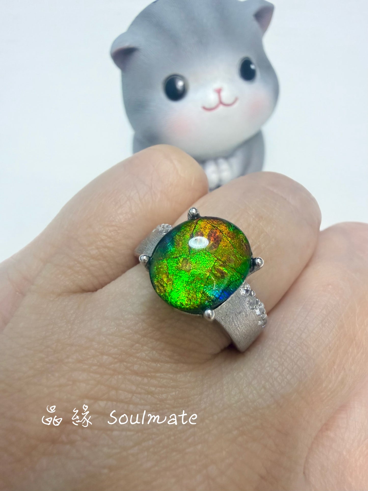 斑彩石戒指 （石10x11mm)