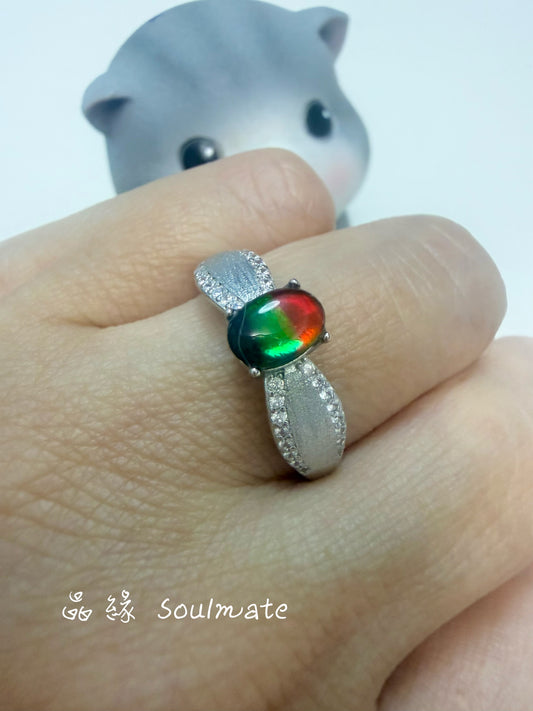 斑彩石戒指（石5x7mm)