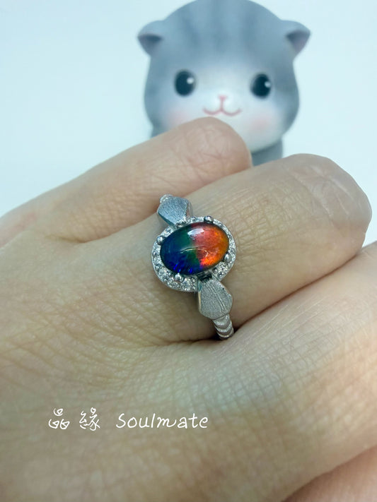 斑彩石戒指（石5x7mm)