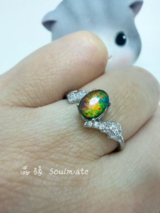 斑彩石戒指 （石5x7mm)