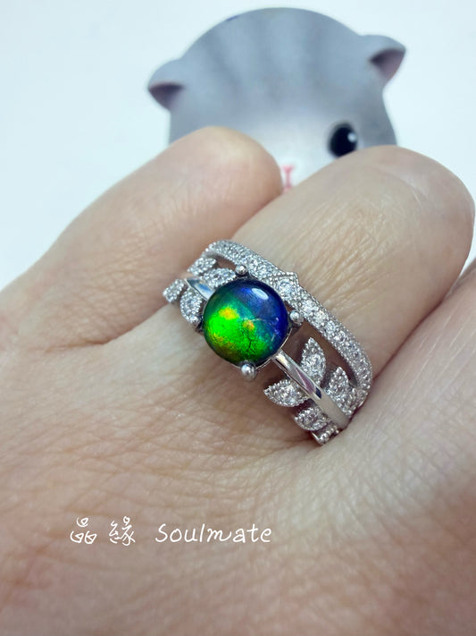 斑彩石戒指 （石6mm)