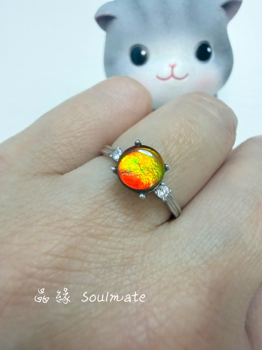 斑彩石戒指 （石7mm)