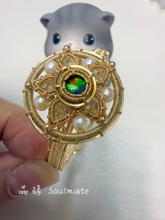 斑彩石手鐲（石6mm)