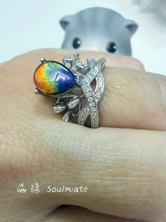 斑彩石戒指（7x9mm)