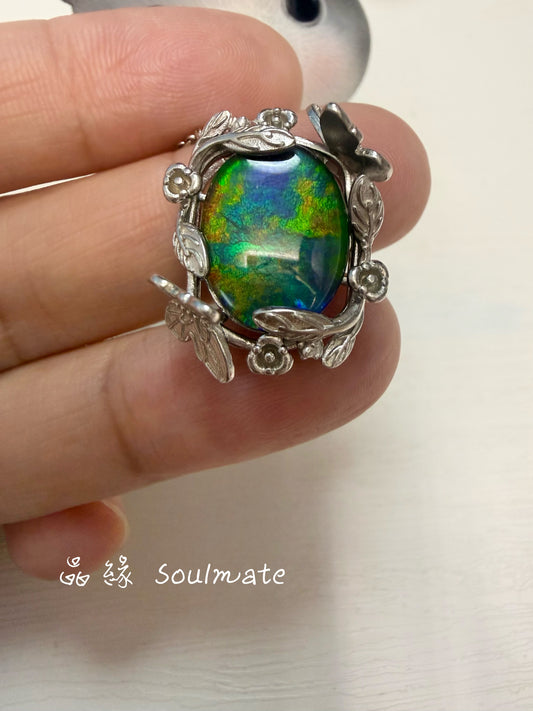 斑彩石吊墜 （石12x16mm)