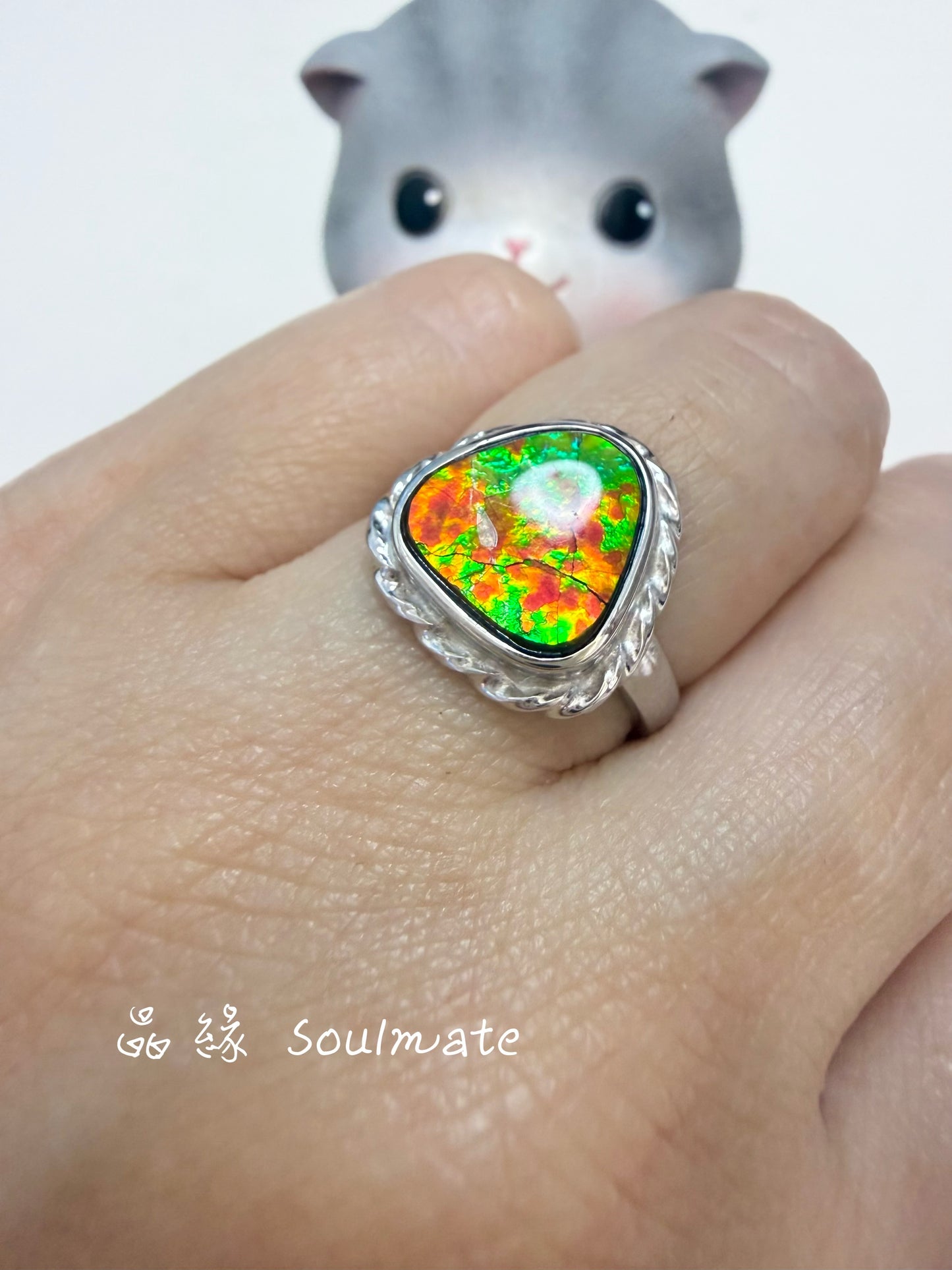 斑彩石戒指（石10mm)