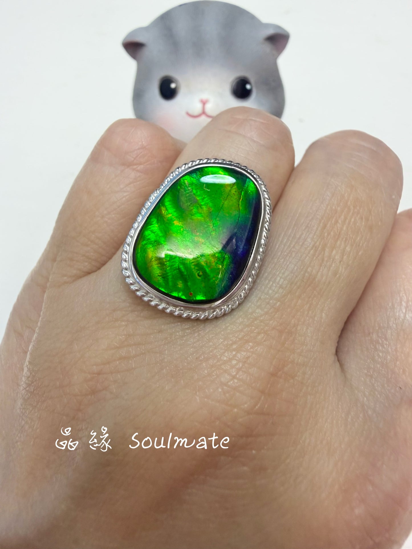 斑彩石戒指（石15x19mm)