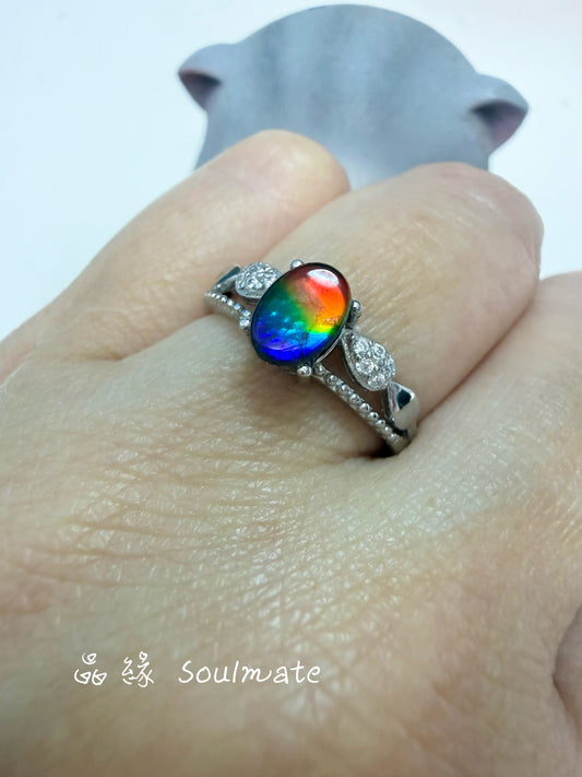 斑彩石戒指（石5x7mm)