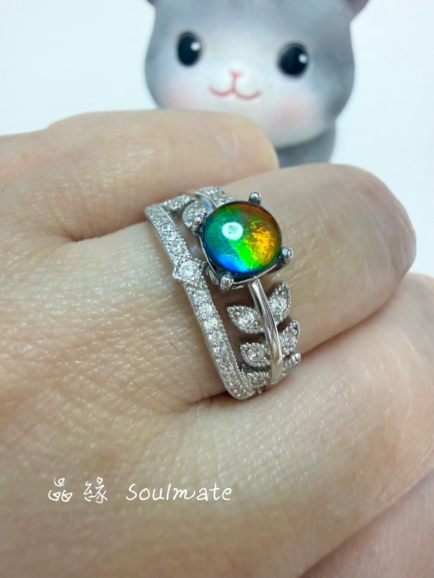 斑彩石戒指（石6mm)