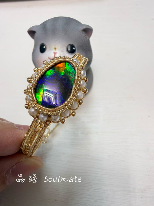 斑彩石手鐲 （石11x26mm)