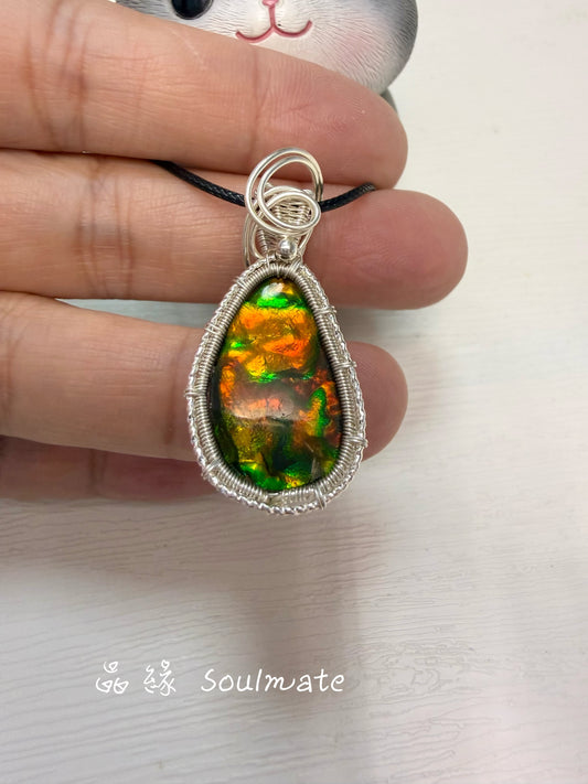 斑彩石吊墜 （12x21mm)