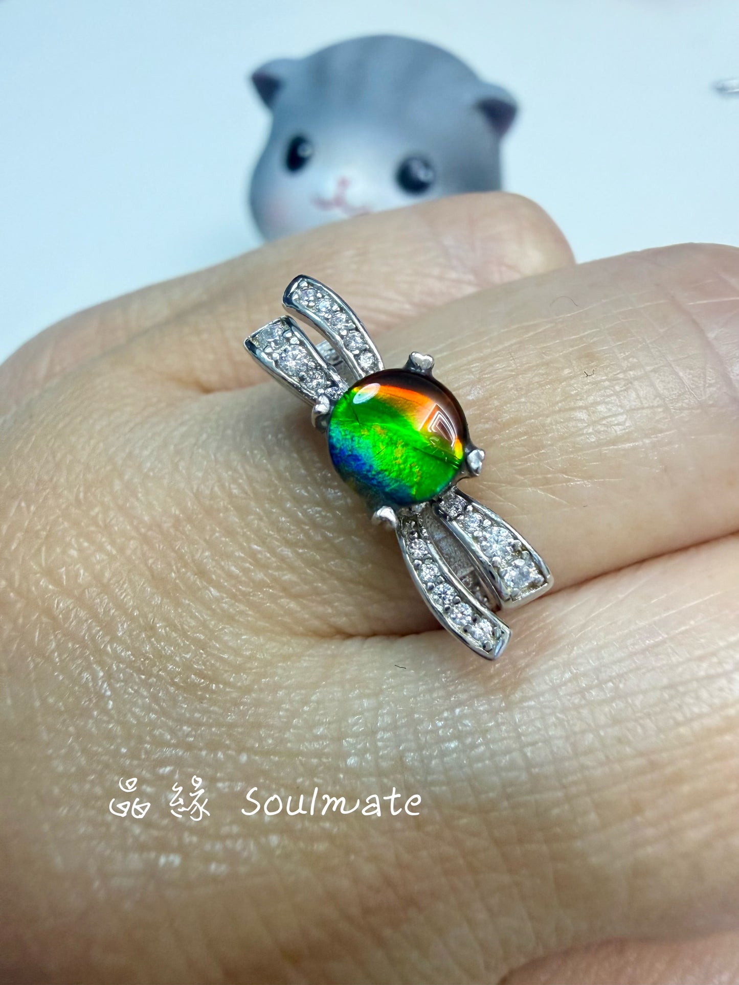 斑彩石戒指 （石6mm)