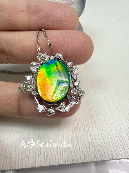 斑彩石吊墜 （石13x18mm)