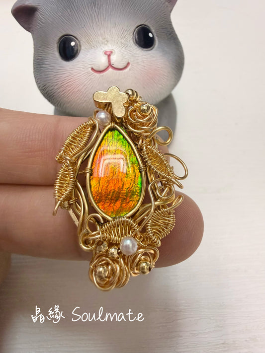 斑彩石吊墜 10x16mm