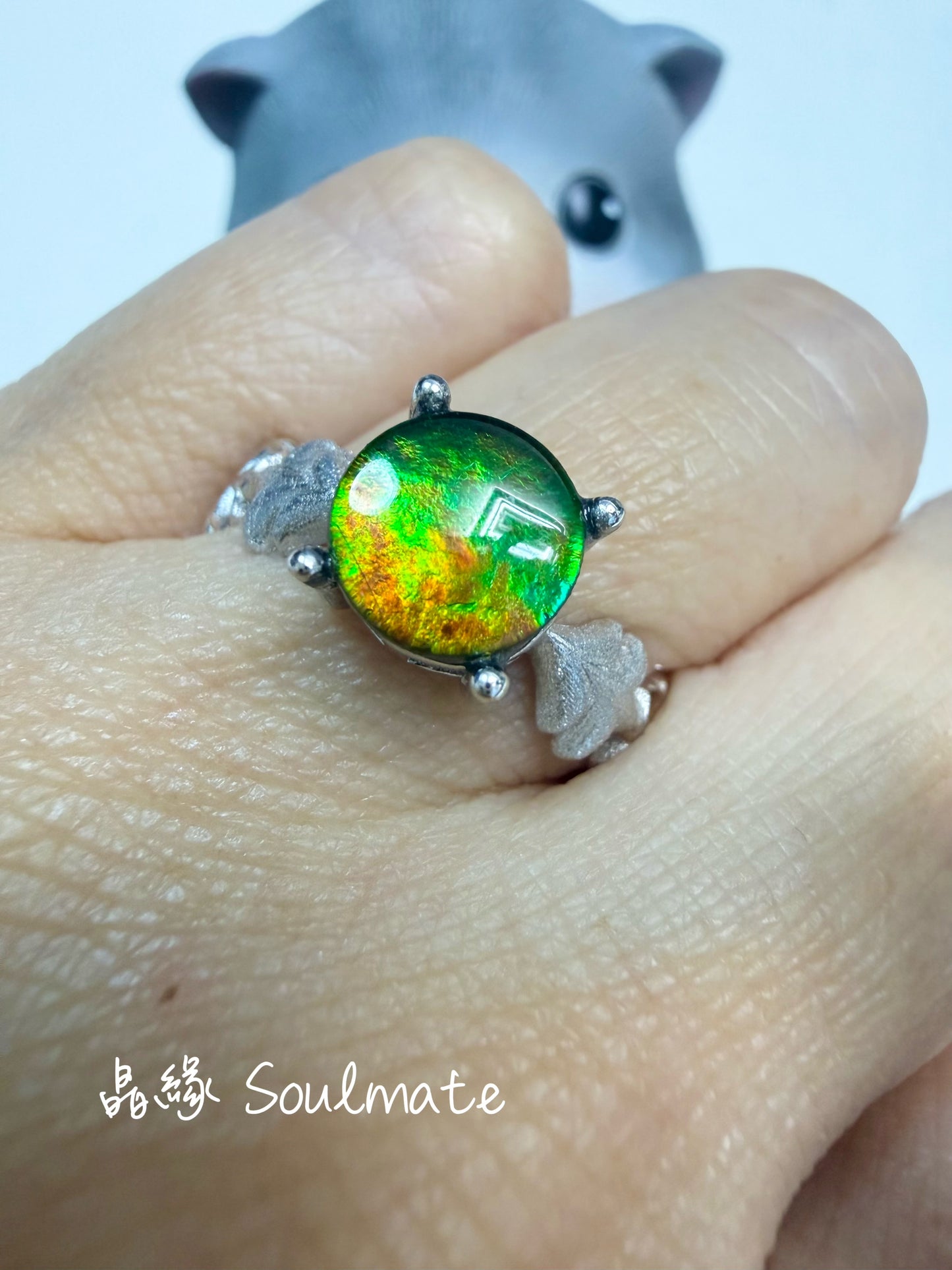 斑彩石戒指 （石7mm)