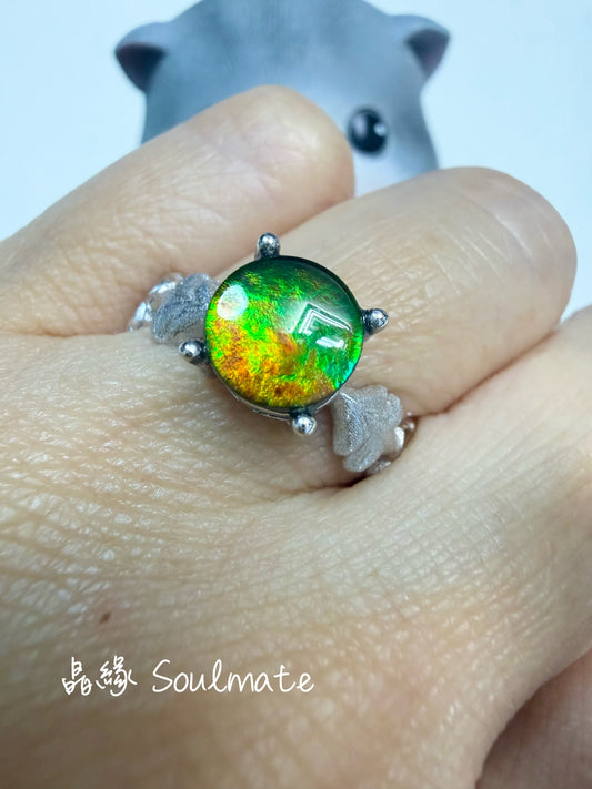斑彩石戒指 （石7mm)