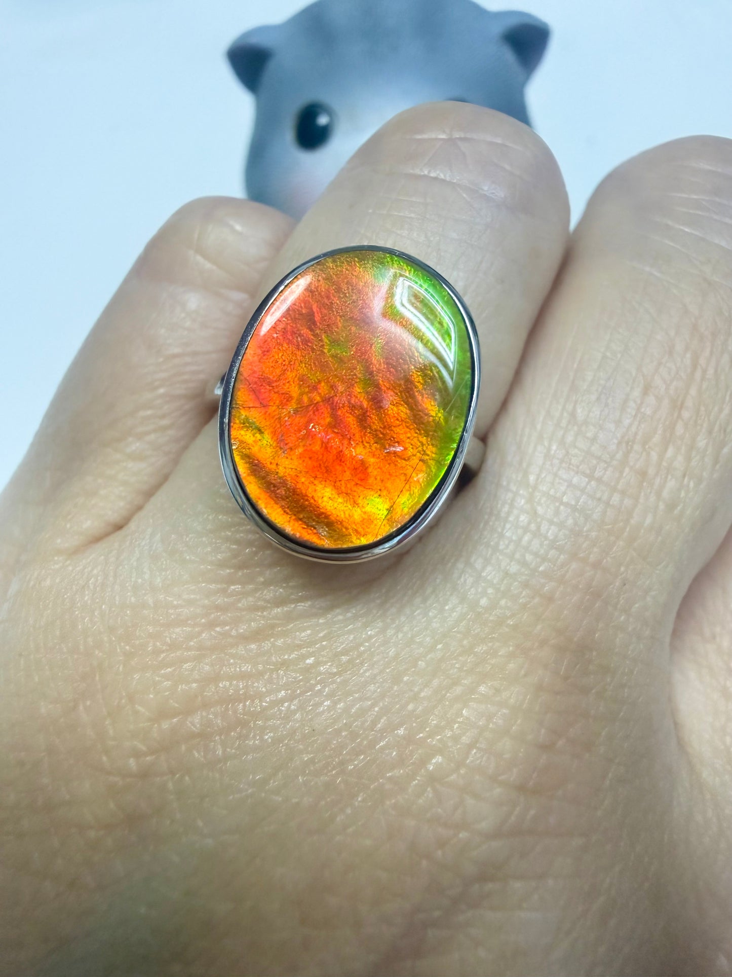 斑彩石戒指 13x17mm (石12x16mm)