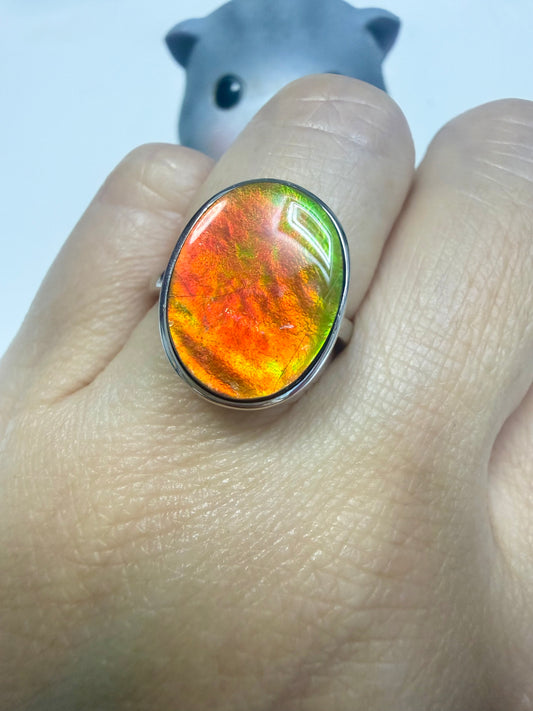 斑彩石戒指 13x17mm (石12x16mm)