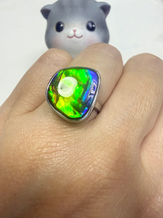斑彩石戒指 15x17mm (石14x16mm)