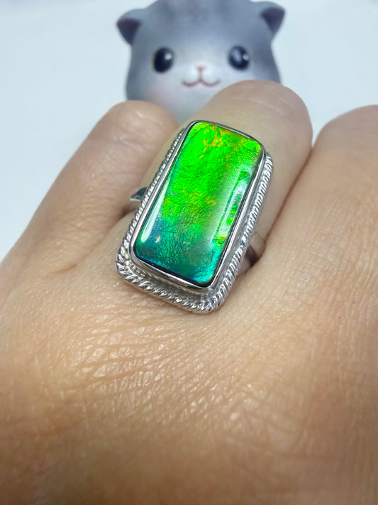 斑彩石戒指 13x21mm (石8x16mm)