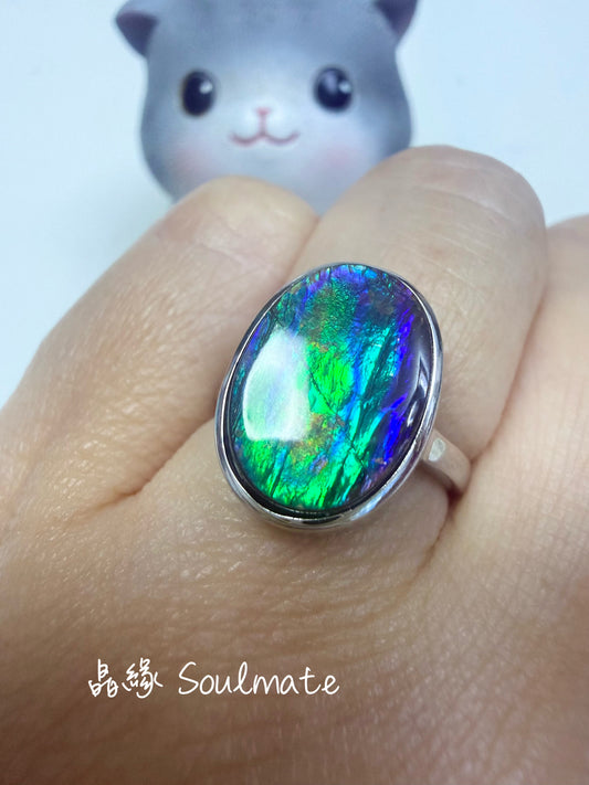 斑彩石戒指 12x15mm (石10x14mm)
