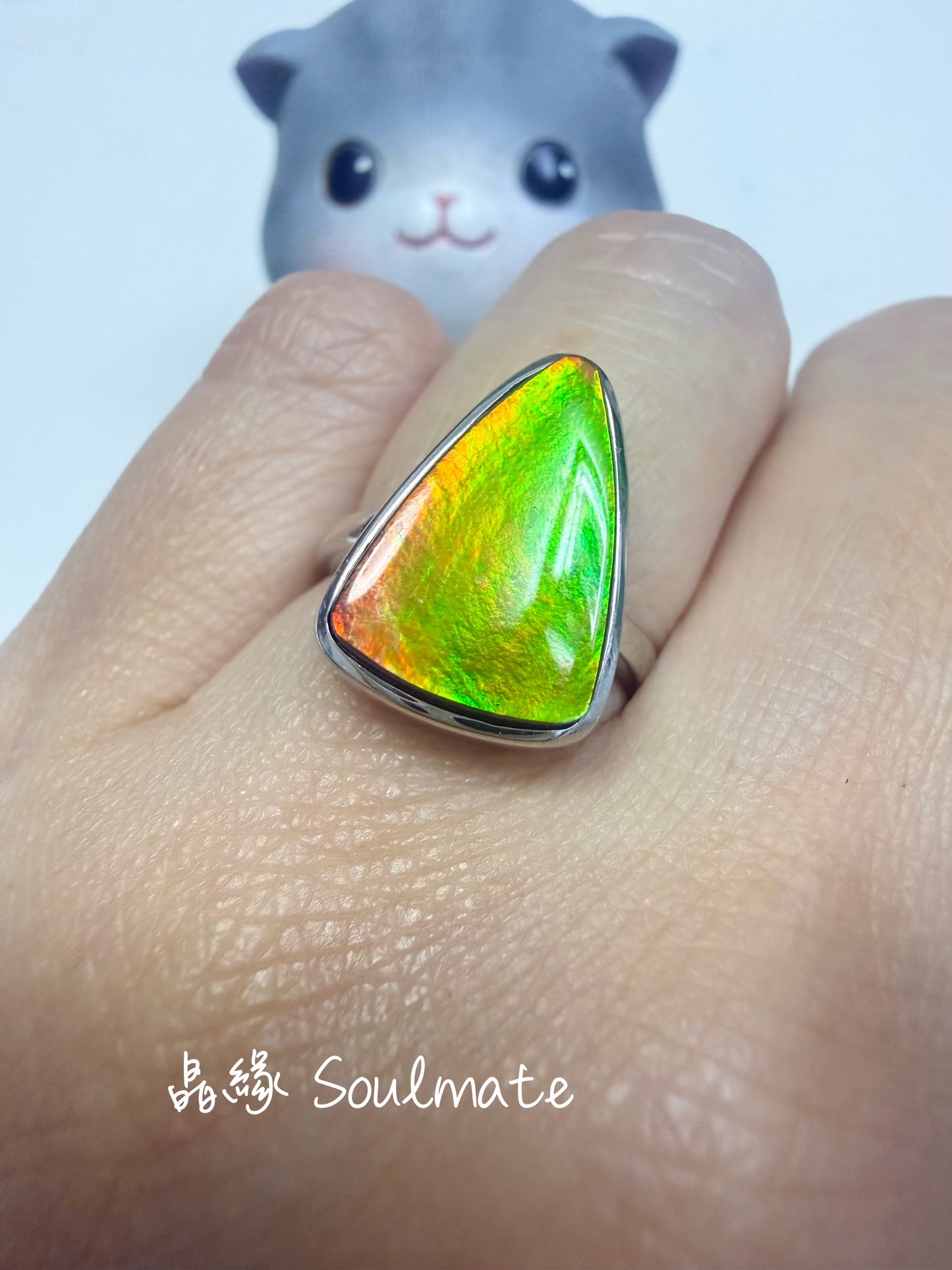 斑彩石戒指 12x17mm (石10x15mm)