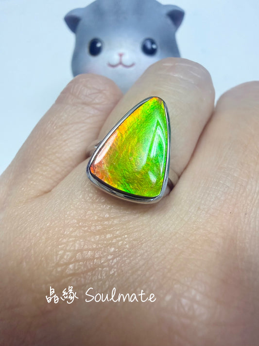 斑彩石戒指 12x17mm (石10x15mm)