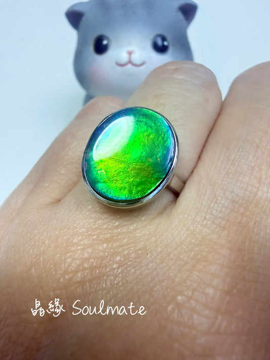 斑彩石戒指 14x15mm (石12x13mm)