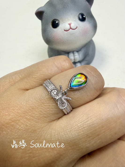 斑彩石戒指（石5x7mm)