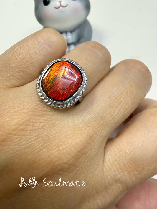 斑彩石戒指（石11x13mm)