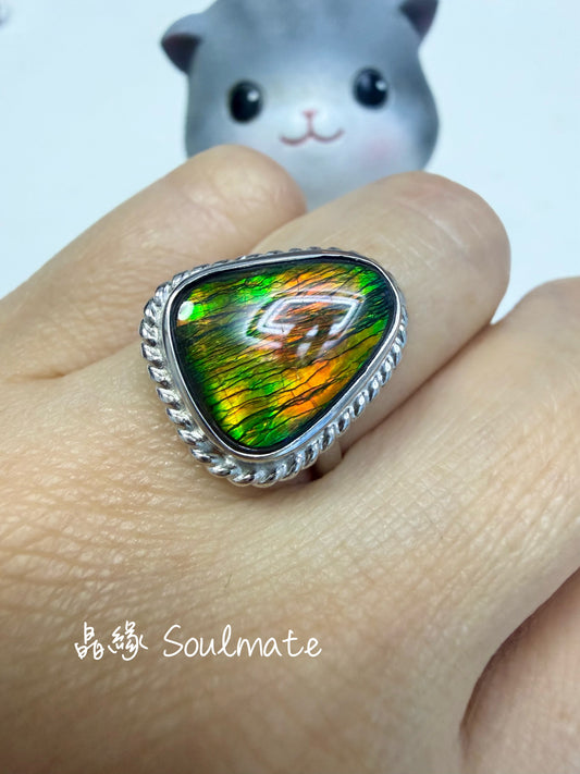 斑彩石戒指（石12x14mm)