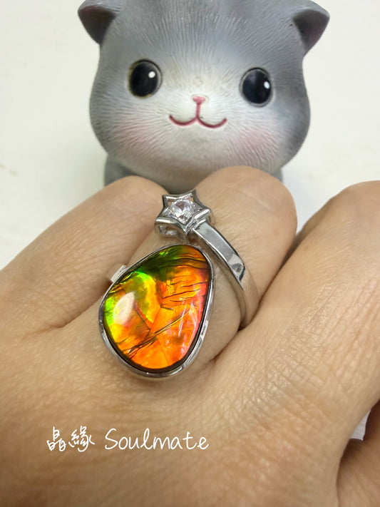 斑彩石戒指（石11x14mm)
