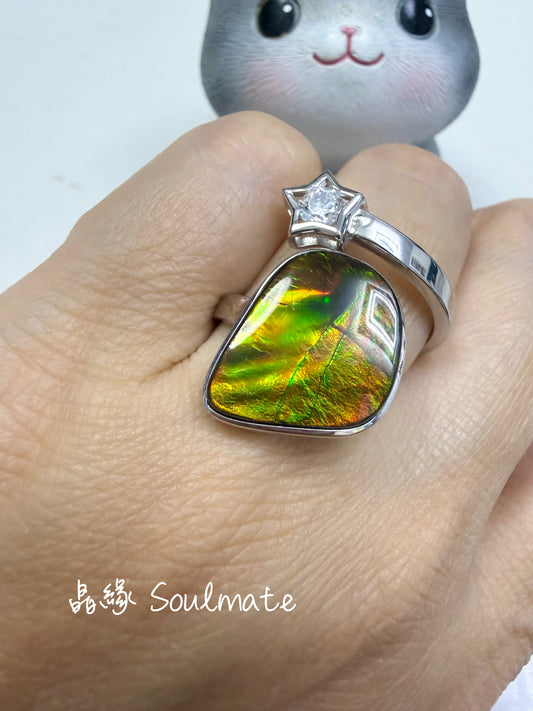 斑彩石戒指 14x15mm