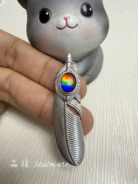 斑彩石吊墜 13x35mm (石7x9mm)