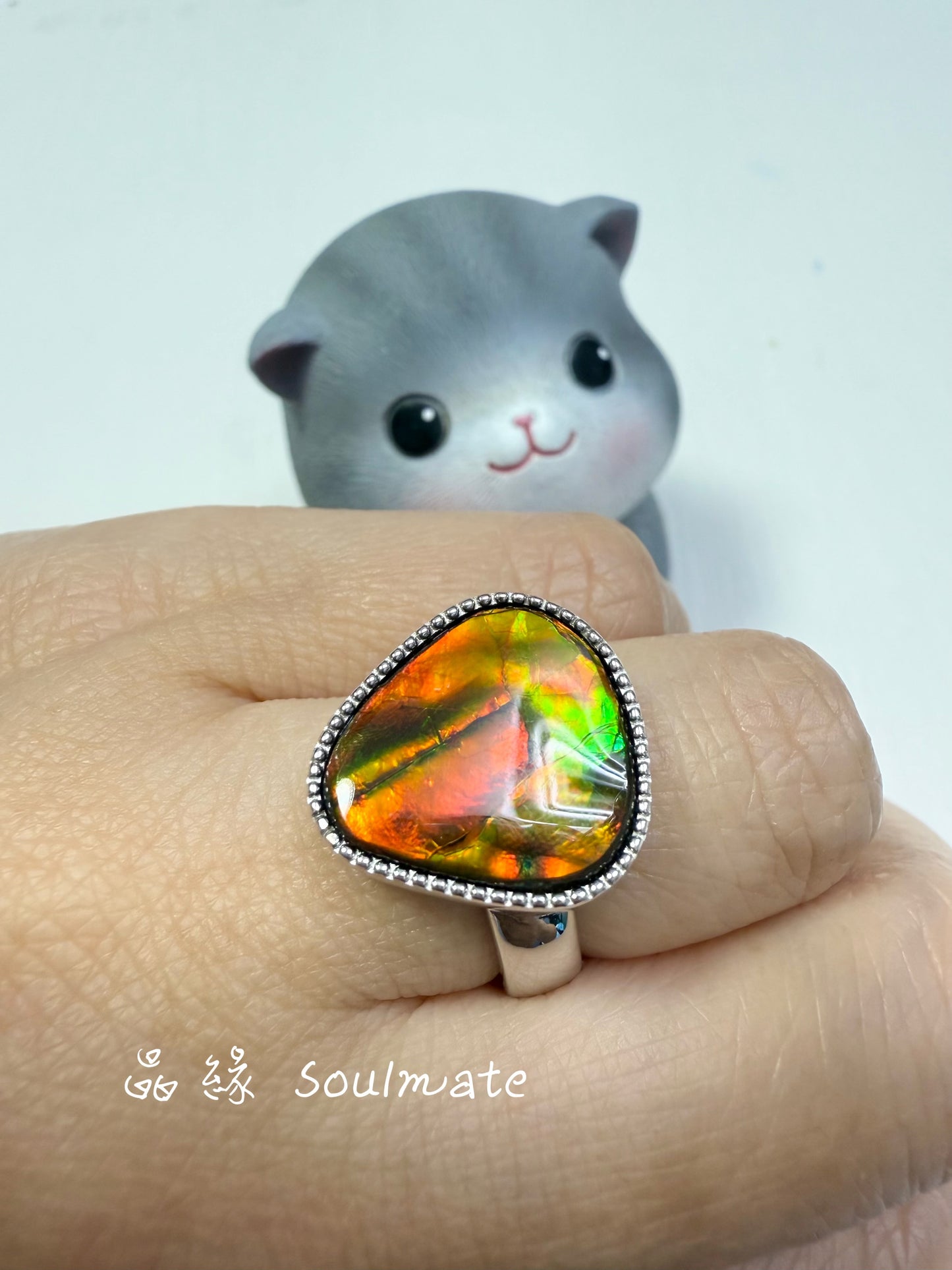 斑彩石戒指 16x17mm