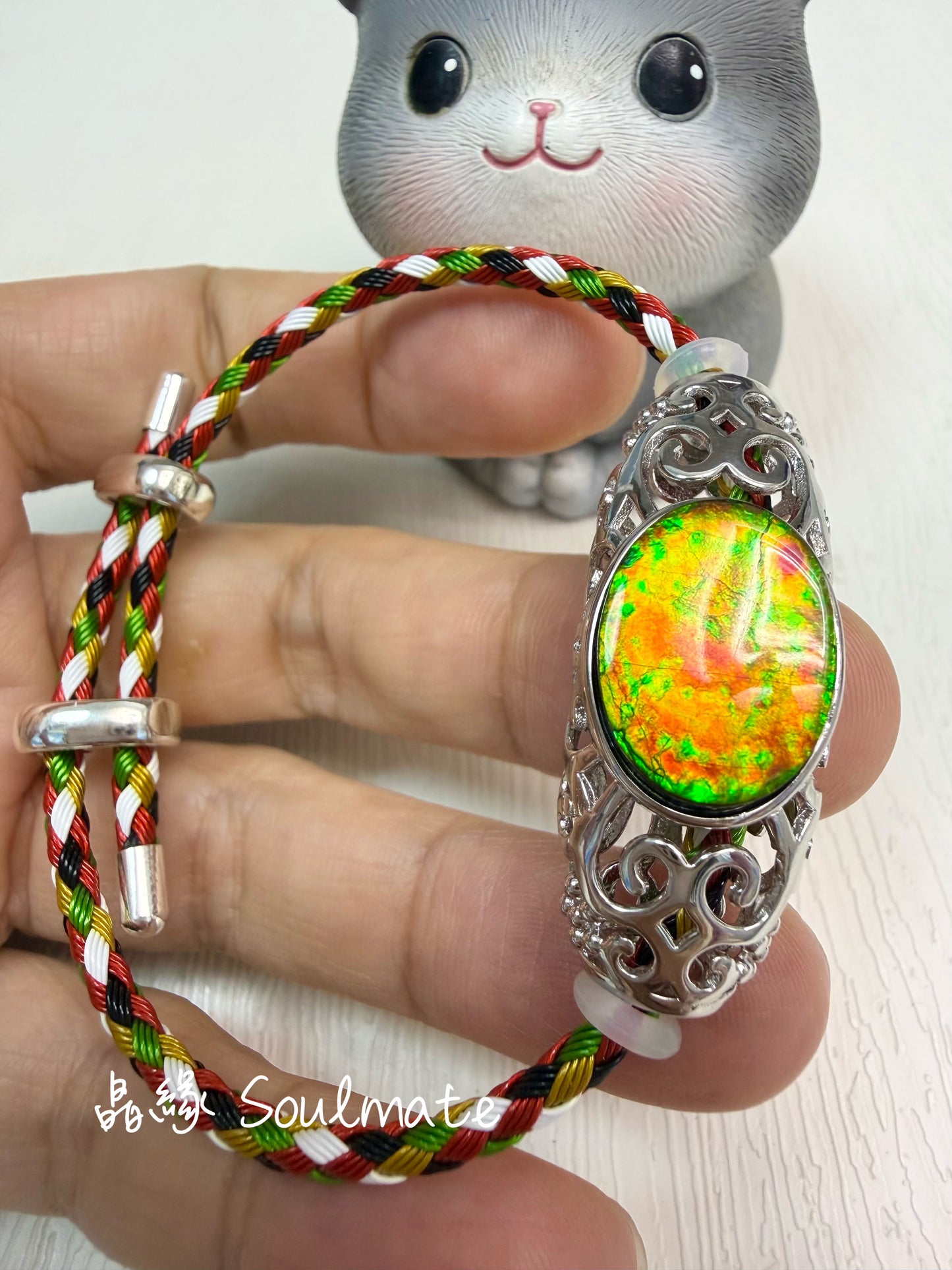 斑彩石手繩 12x16mm