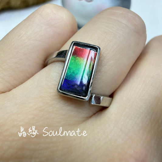斑彩石戒指 5x10mm