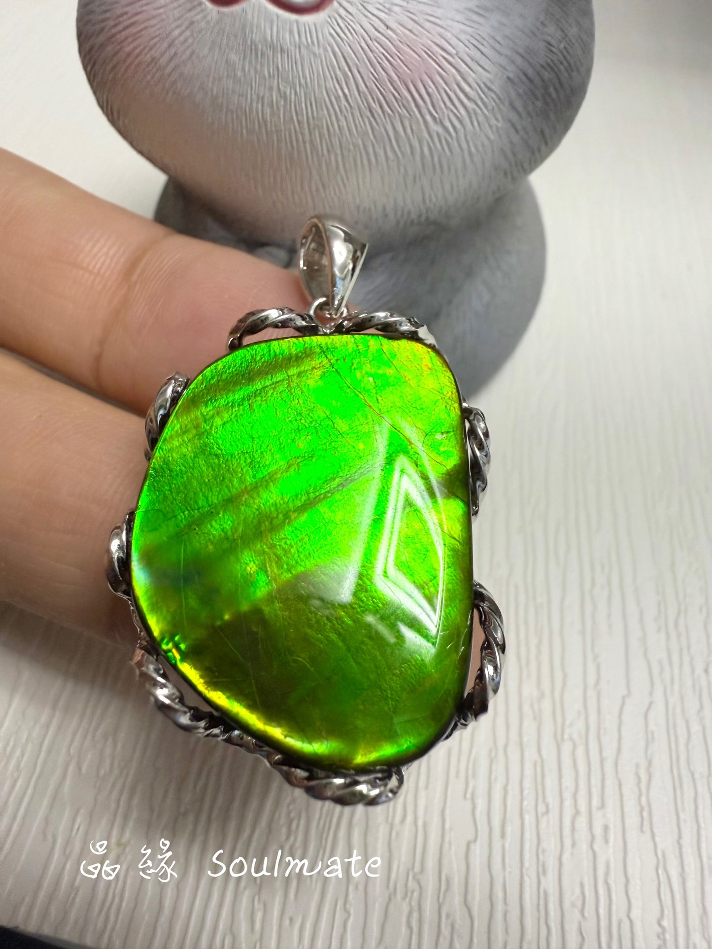 斑彩石吊墜 21x26mm