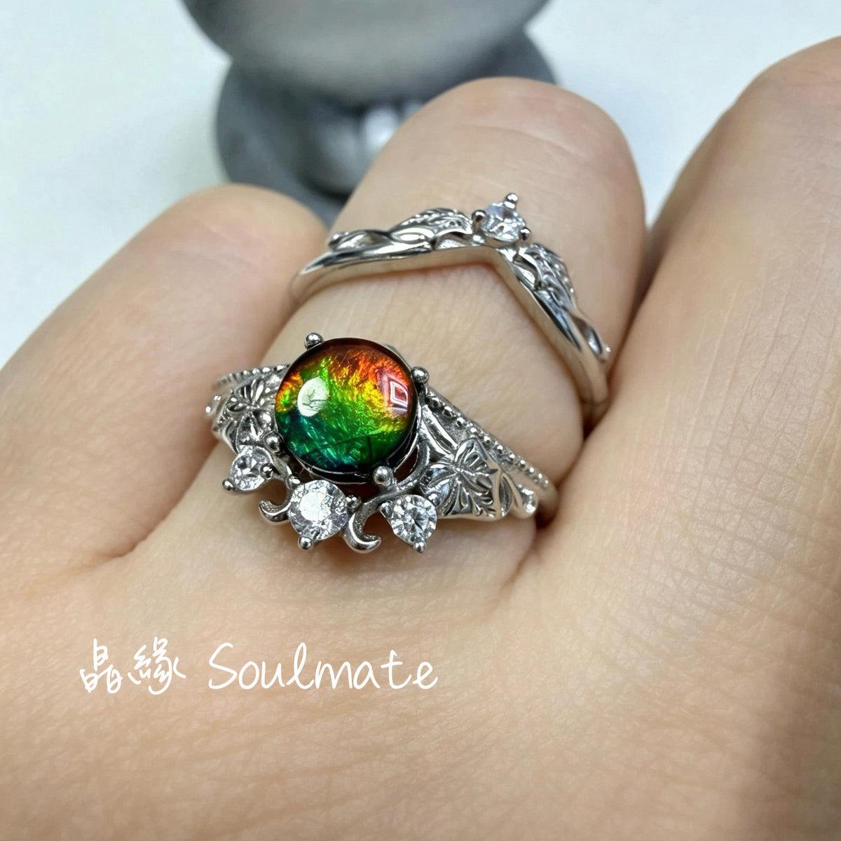 斑彩石戒指 6mm