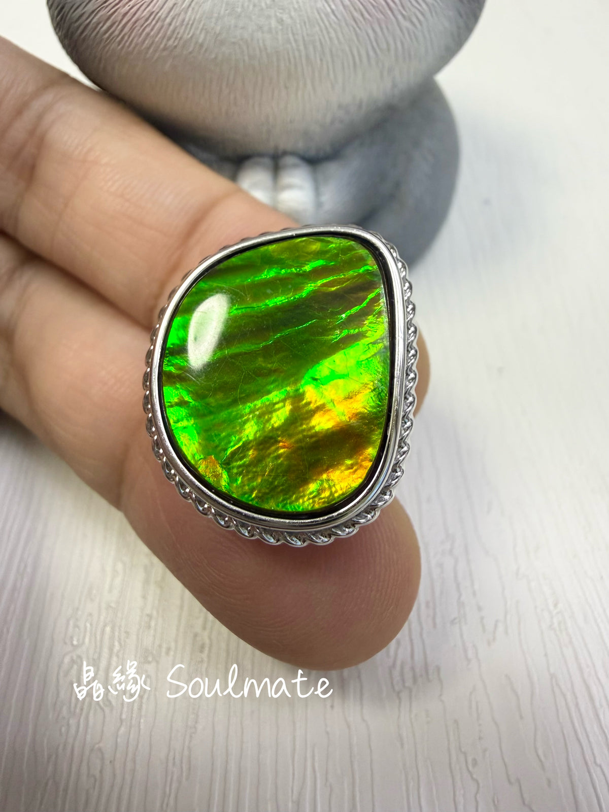 斑彩石盒子 （石15x18mm)