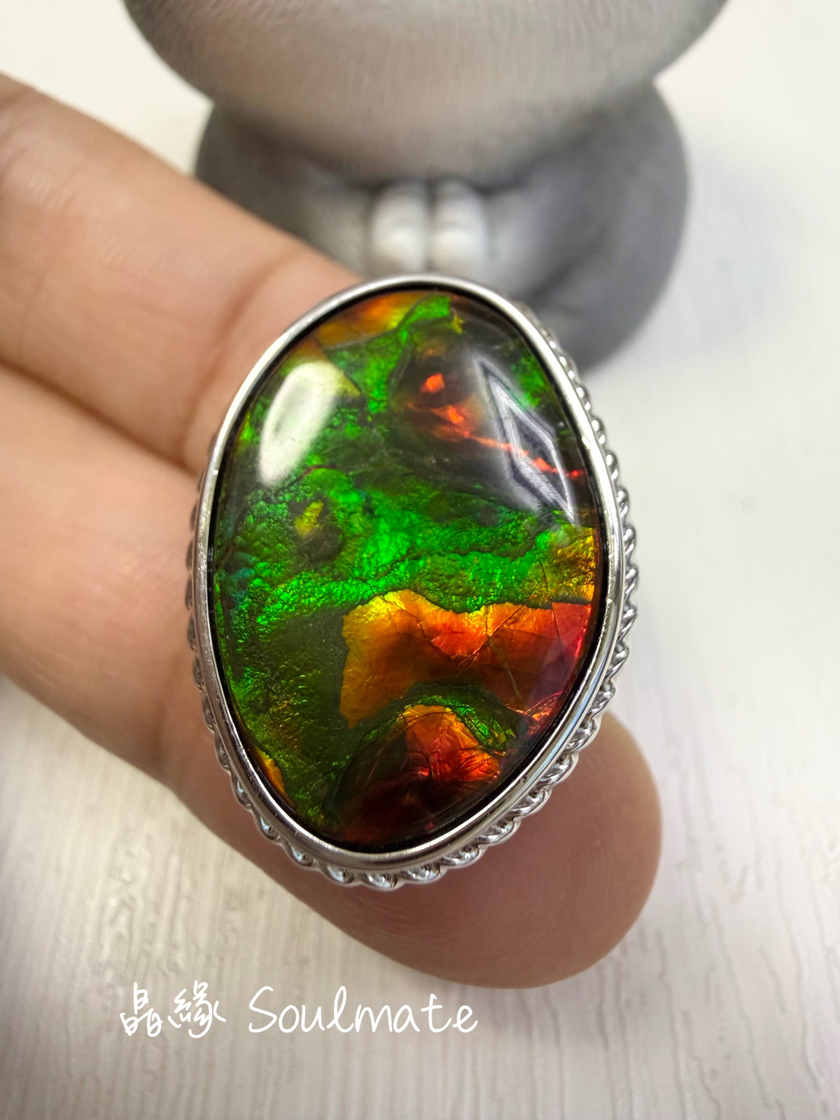 斑彩石盒子 （石16x22mm)