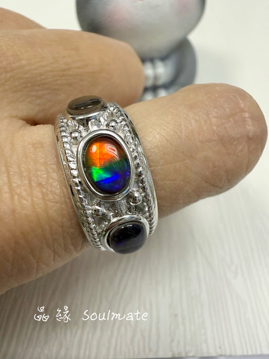 斑彩石戒指 5x7mm