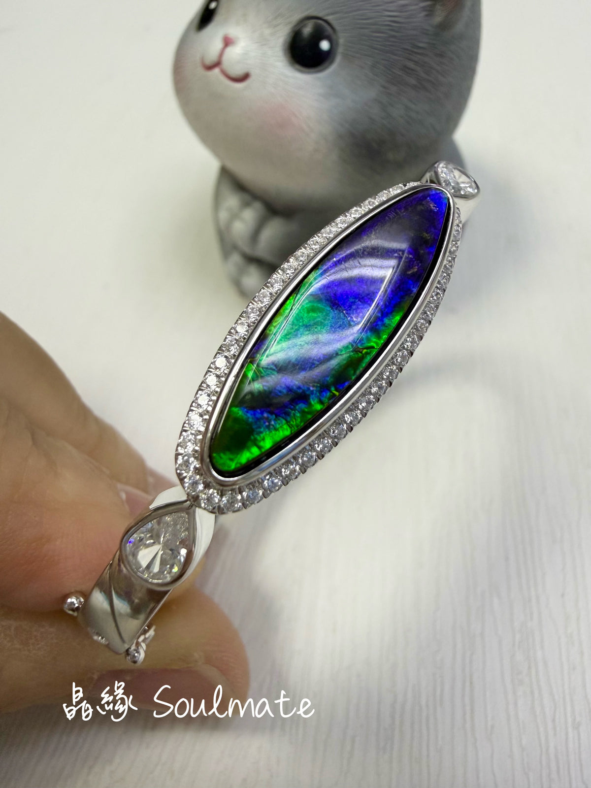 斑彩石手鐲 （石5x24mm)