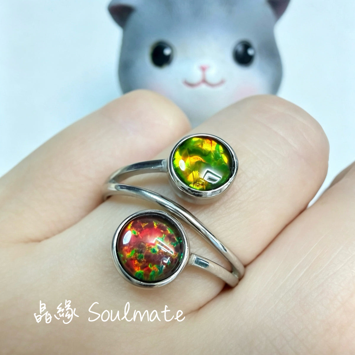 斑彩石戒指 6mm