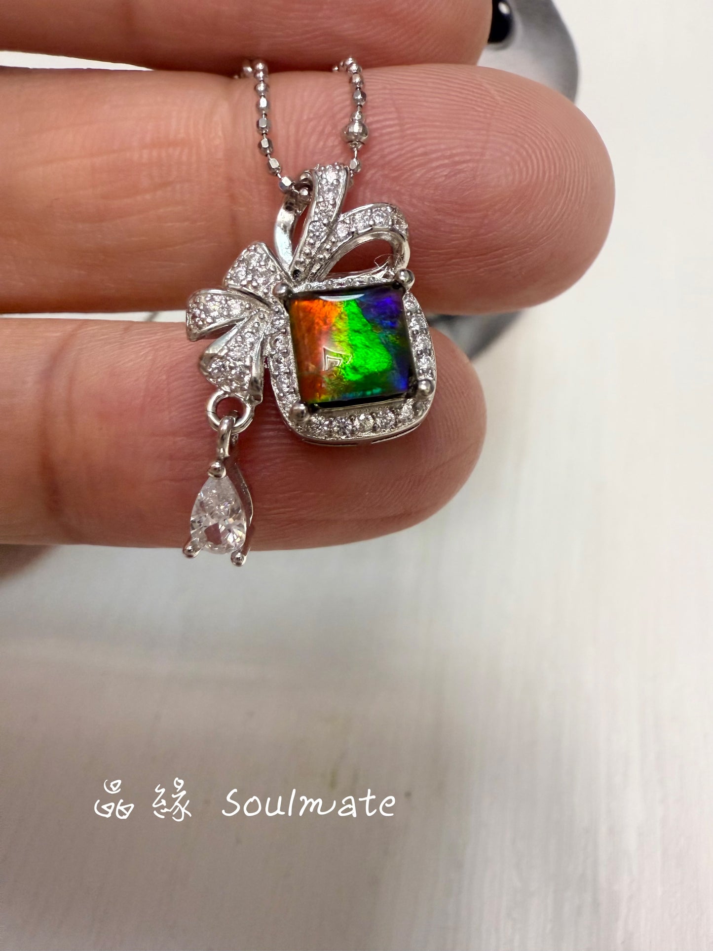 斑彩石吊墜 14mm (石6mm)